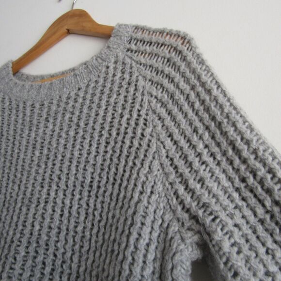 Current Elliott Women's Sweater 2 Gray Alpaca Wool Chunky Cozy Capsule Wardrobe - Picture 4 of 10